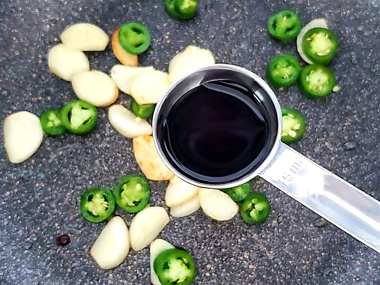 Reducing sweet soy and honey glaze